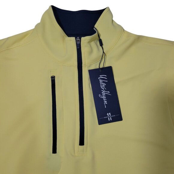 Walter Hagen 1/4 Zip Vest Mens Small Performance 11 All Season Yellow Zip Pocket - Picture 5 of 12